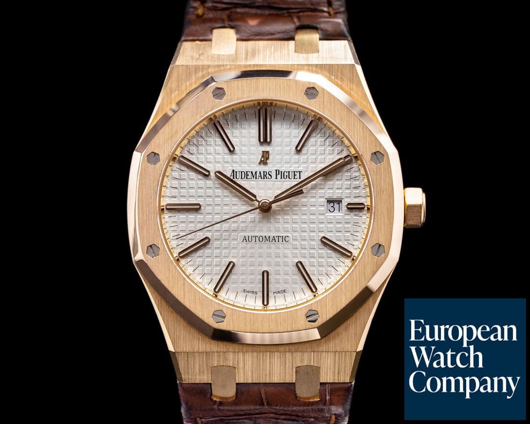 Image of Audemars Piguet Royal Oak 15400OR Automatic 18K Rose Gold / Brown Alligator 
