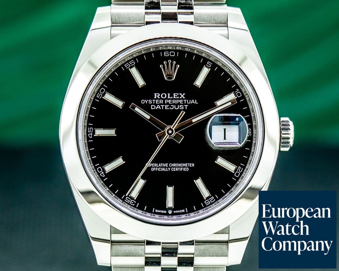 Image of Rolex Datejust 41 Black Stick Dial SS Jubilee UNWORN
