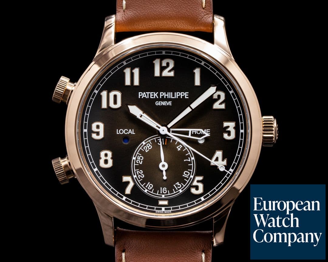 Image of Patek Philippe Calatrava 5524R Pilot Travel Time 18k Rose Gold 2019
