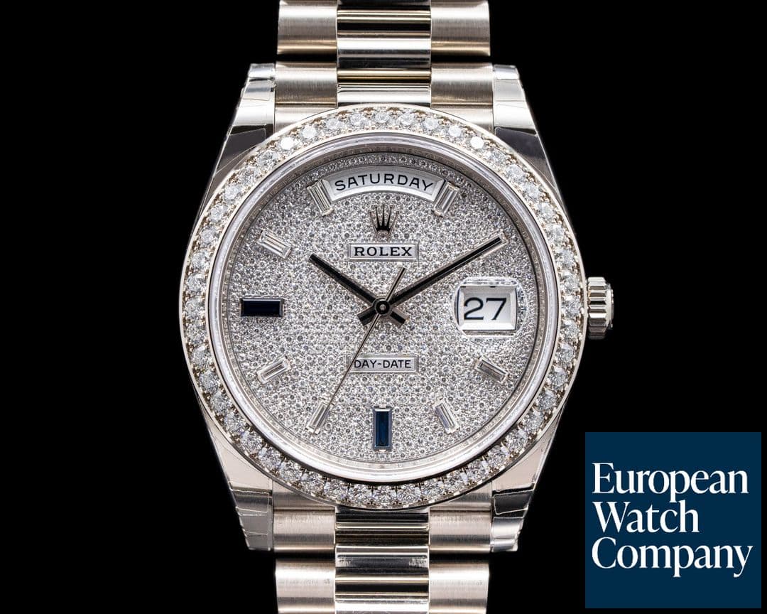 Image of Rolex Day Date President 228349RBR 18K WG Pave / Baguette Dial UNWORN
