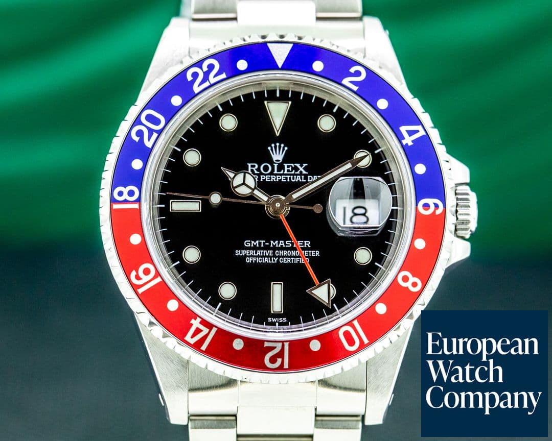 Image of Rolex 16700 GMT Master Red / Blue Pepsi Bezel FULL SET