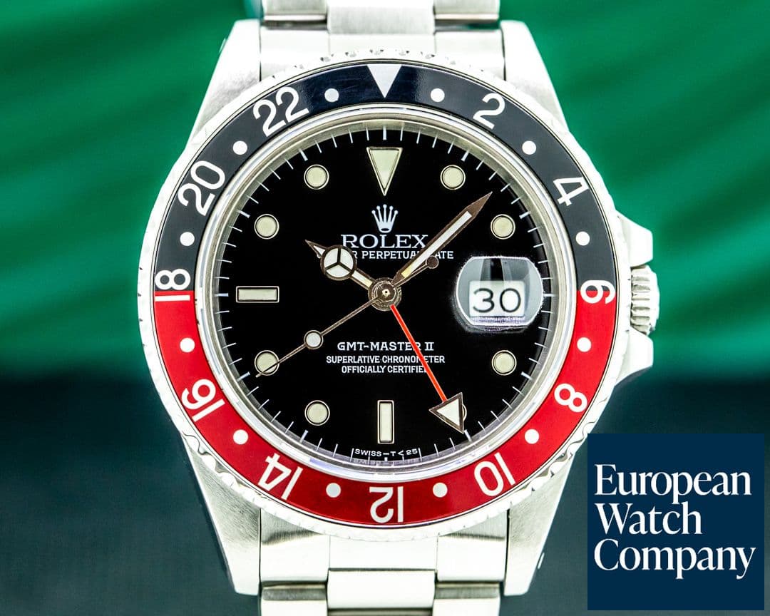 Image of Rolex GMT Master "FAT LADY" Red / Black 1988 FULL SET