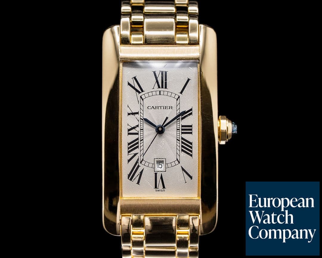 Image of Cartier Tank Americaine Medium Mens 18K Yellow Gold