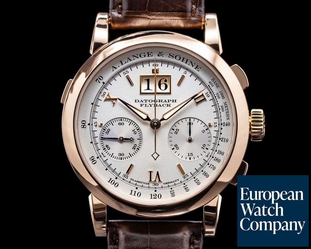 Image of A. Lange and Sohne Datograph Flyback 403.032 18K Rose Gold + Engravers Letter