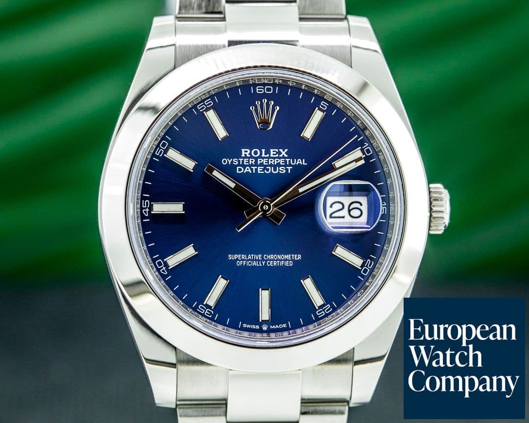 Image of Rolex Datejust 41 Blue Stick Dial SS Oyster