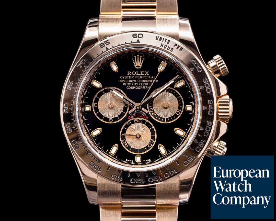 Image of Rolex Daytona Everose 116505 Black Dial 18K Rose Gold / Bracelet 