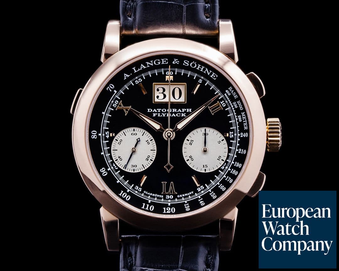 Image of A. Lange and Sohne Datograph 403.031 18K Rose Gold Black Dial COMPLETE "DUFOUR"