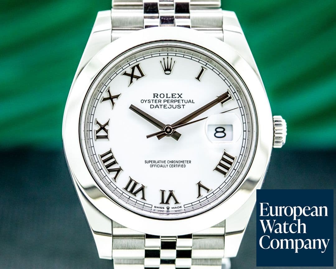 Image of Rolex Datejust 41 126300 White Roman Dial SS 