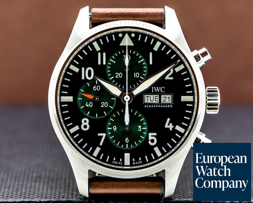 Image of IWC Flieger Pilot Chronograph SS Green dial Limited Edition
