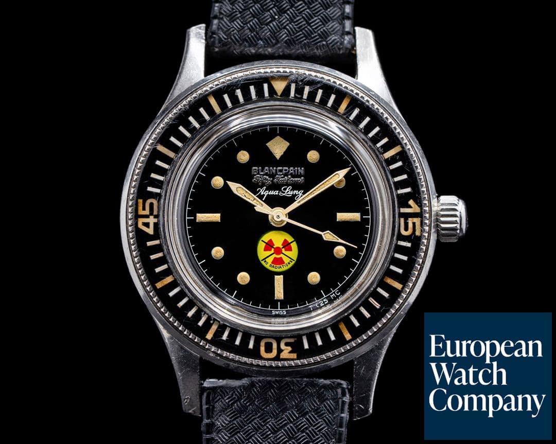Image of Blancpain Vintage Fifty Fathoms Aqualung "No Radiation" Circa 1965 NICE