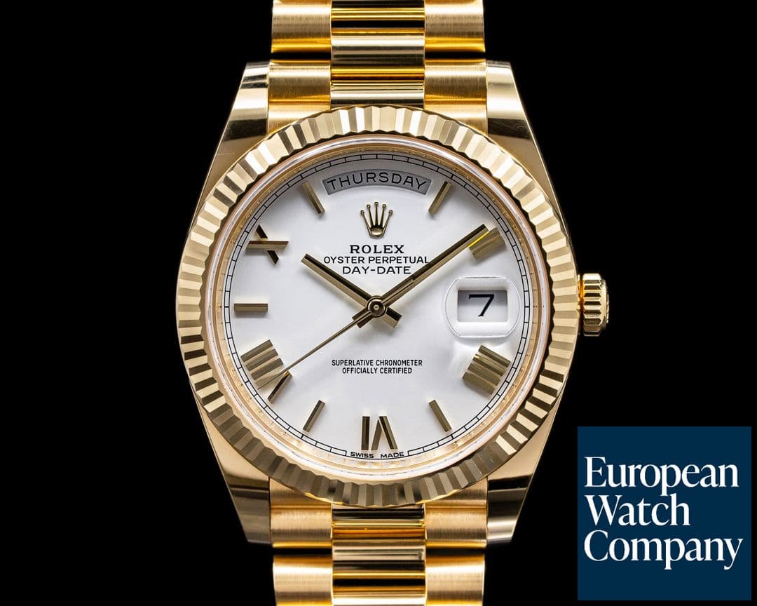 Image of Rolex Day Date 228238 Presidential 18k Yellow Gold with White Dial 40MM 