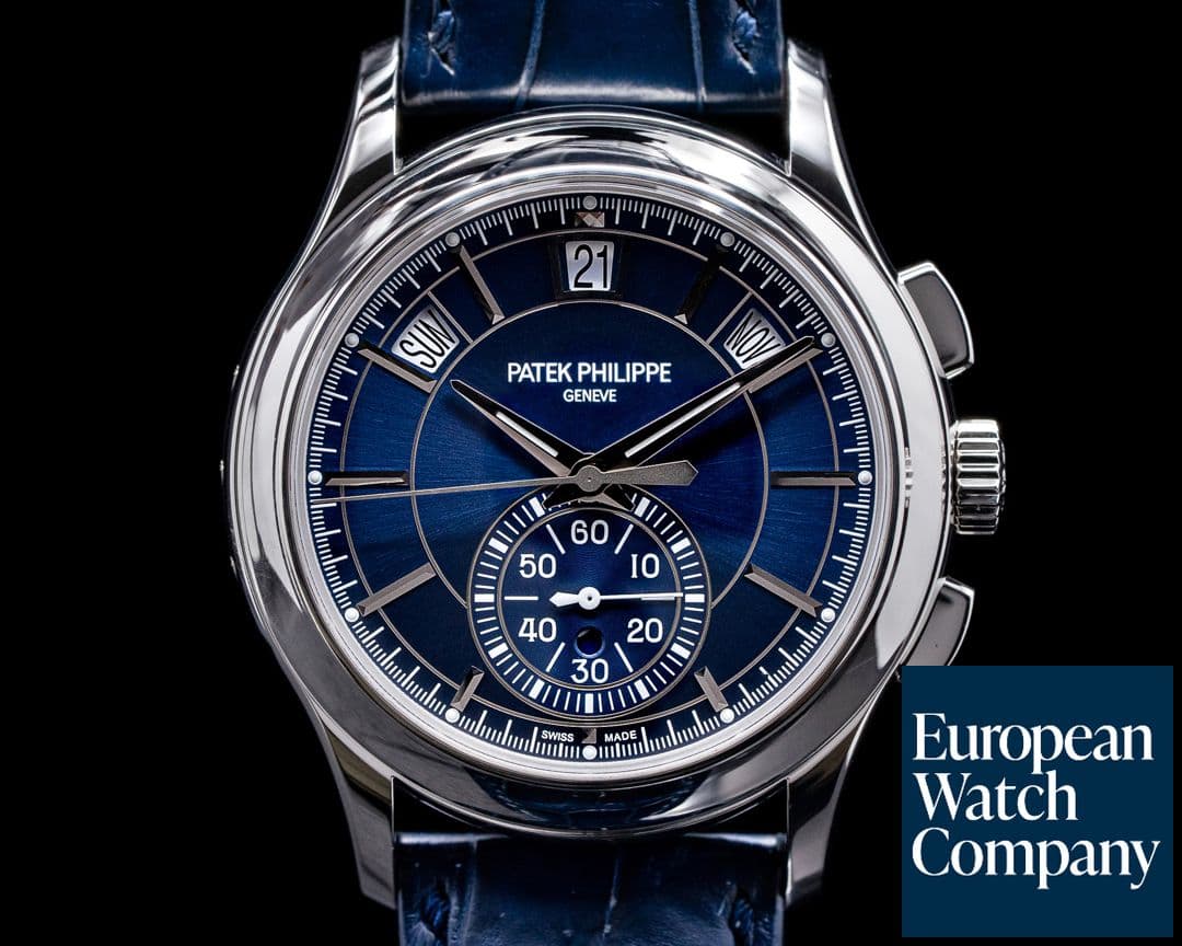 Image of Patek Philippe Chronograph Annual 5905P Calendar Platinum / Blue Dial 