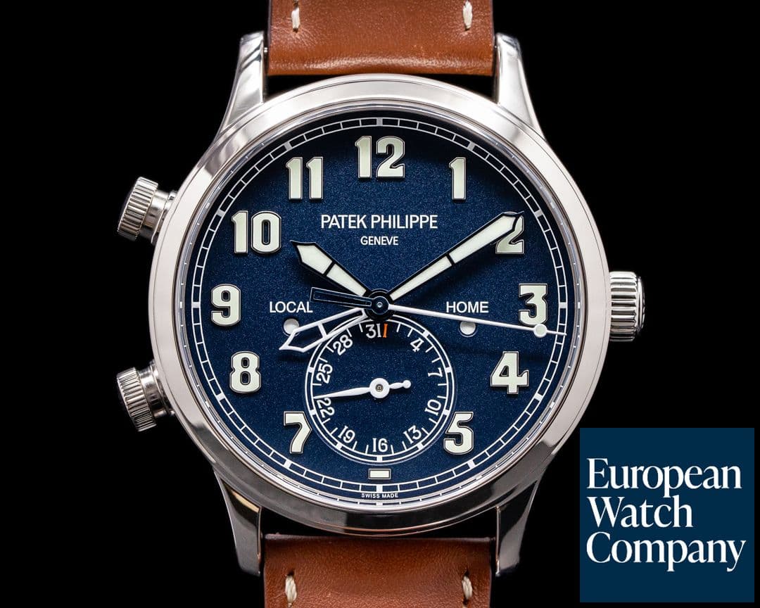 Image of Patek Philippe Calatrava 5524G Pilot Travel Time 18k White Gold 