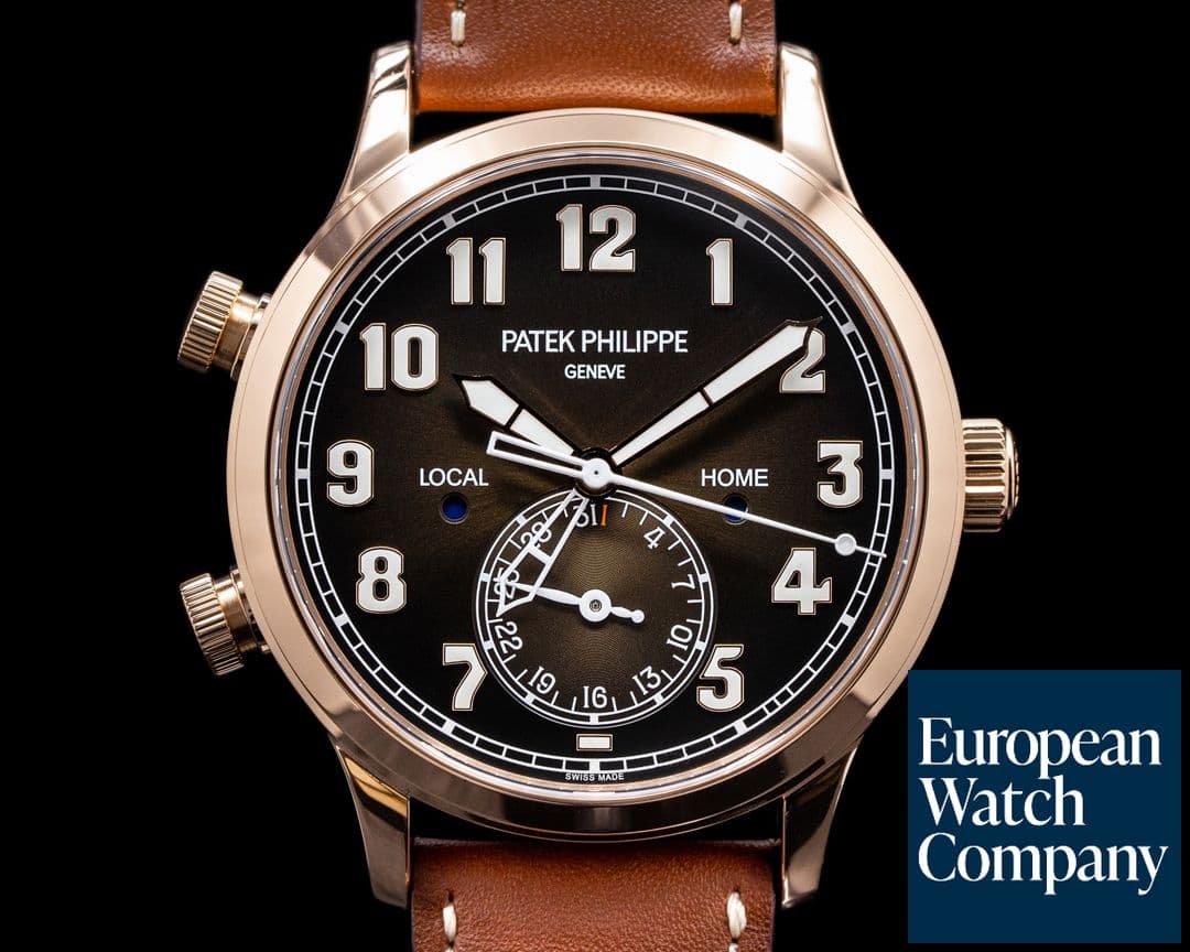 Image of Patek Philippe Calatrava 5524R Pilot Travel Time 18k Rose Gold 2020