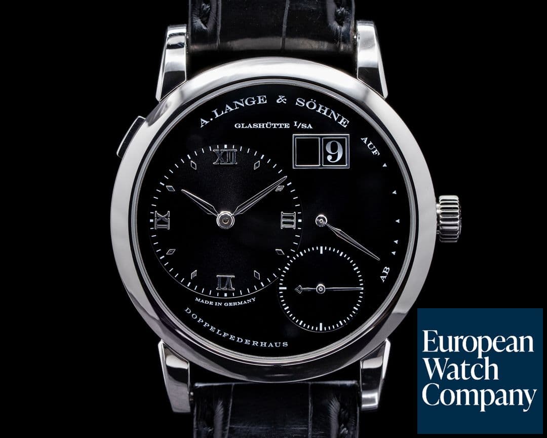 Image of A. Lange and Sohne Lange 1 Platinum Black Dial "DARTH" Black Date RARE 