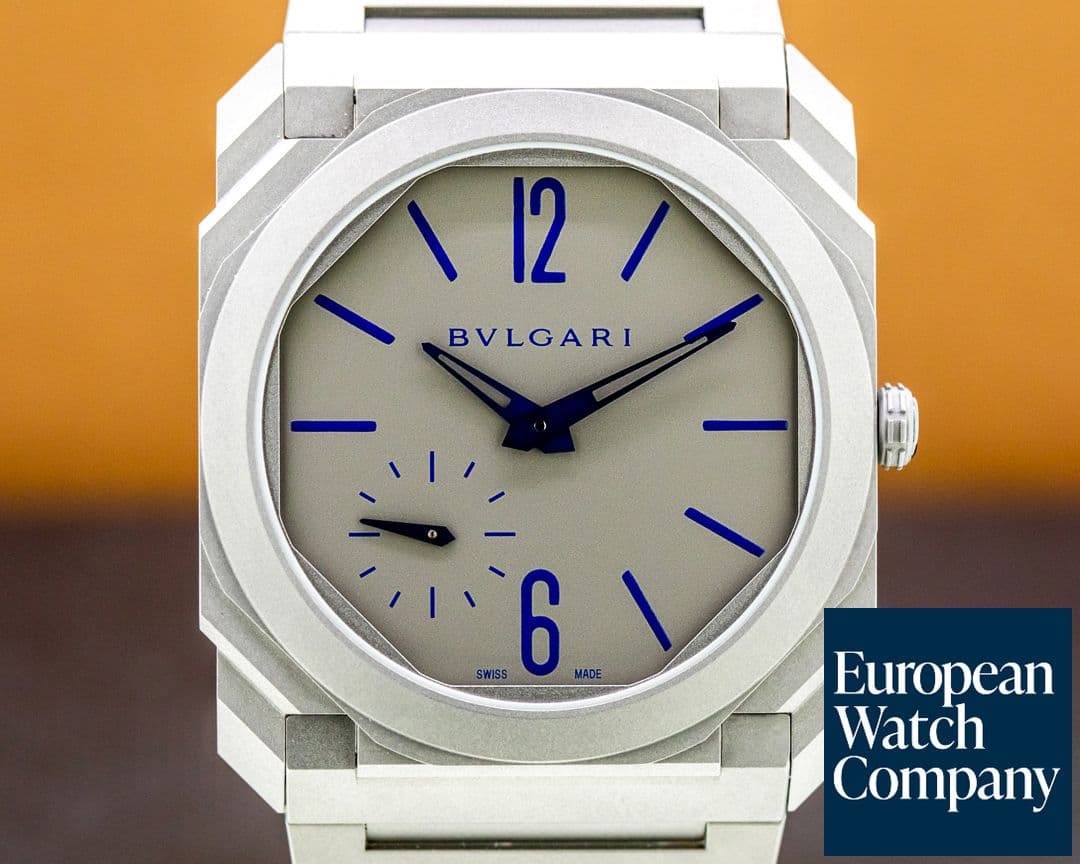 Image of Bulgari Octo Finissimo Titanium Extra Thin Grey / Blue 40mm LIMITED