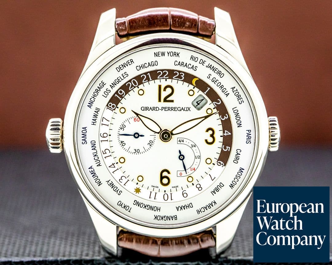 Image of Girard Perregaux World Time WW.TC Power Reserve Silver Dial / White Gold

