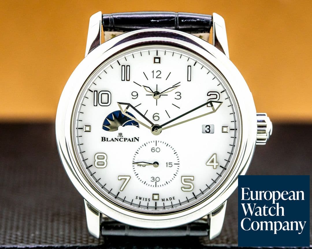 Image of Blancpain Leman Double Timezone SS White Dial 40MM