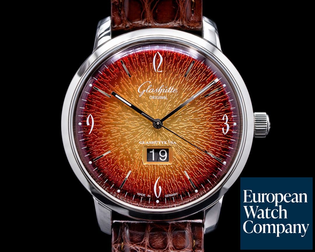 Image of Glashutte Original Senator Sixties Panorama SS Date Annual Edition "Fiery Orange"