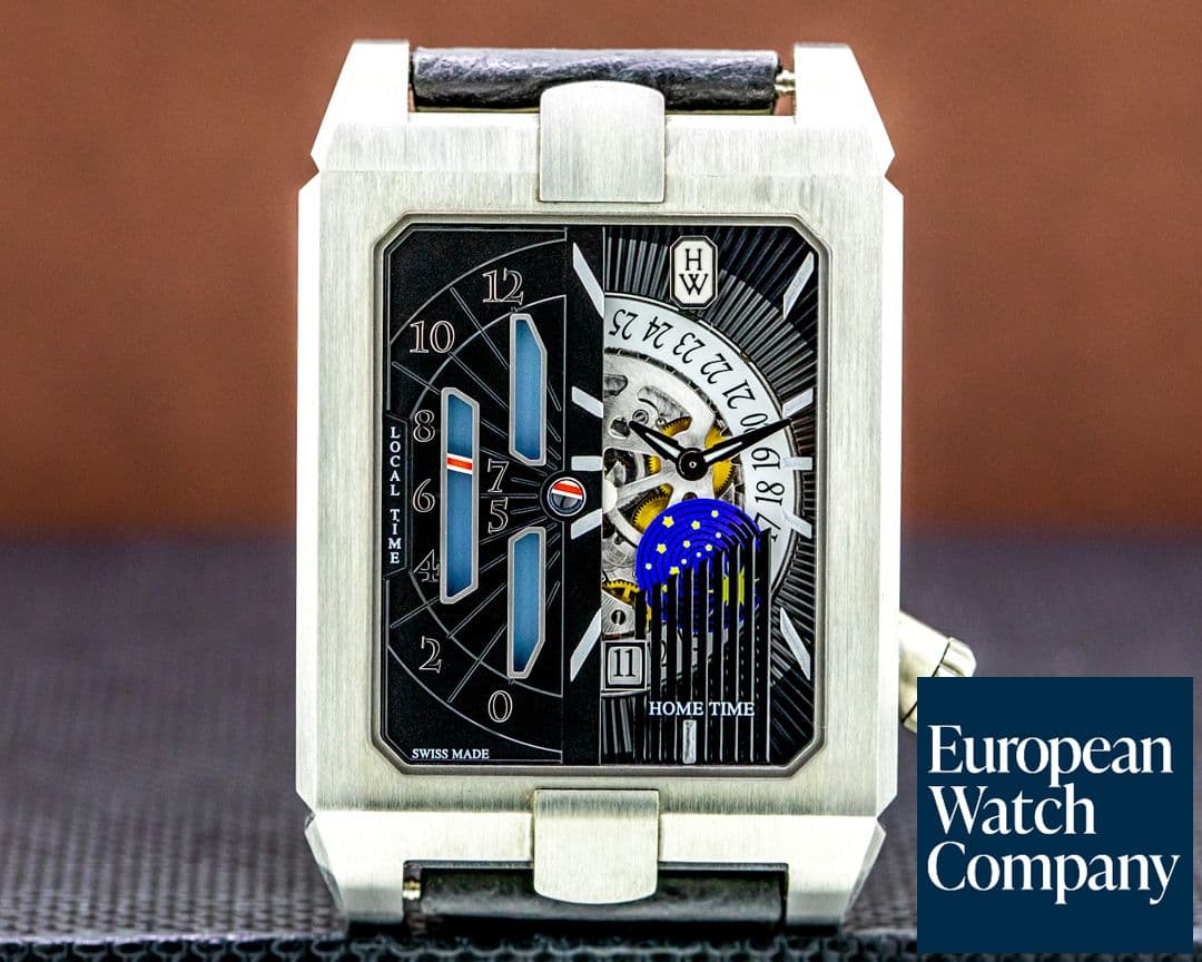Image of Harry Winston Avenue Dual Time Automatic Zalium Case Deployant