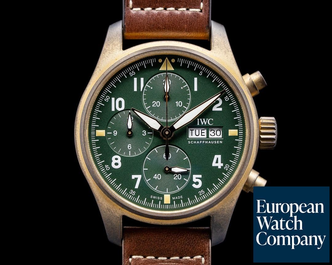 Image of IWC Pilot's Watch Chronograph Spitfire Automatic Bronze Green Dial 
 