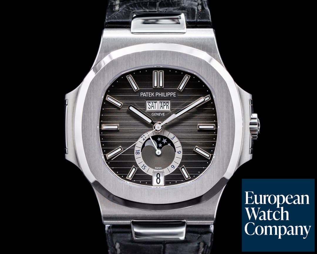 Image of Patek Philippe Nautilus Annual Calendar 5726 Moon SS Grey Dial FULL SET 2019