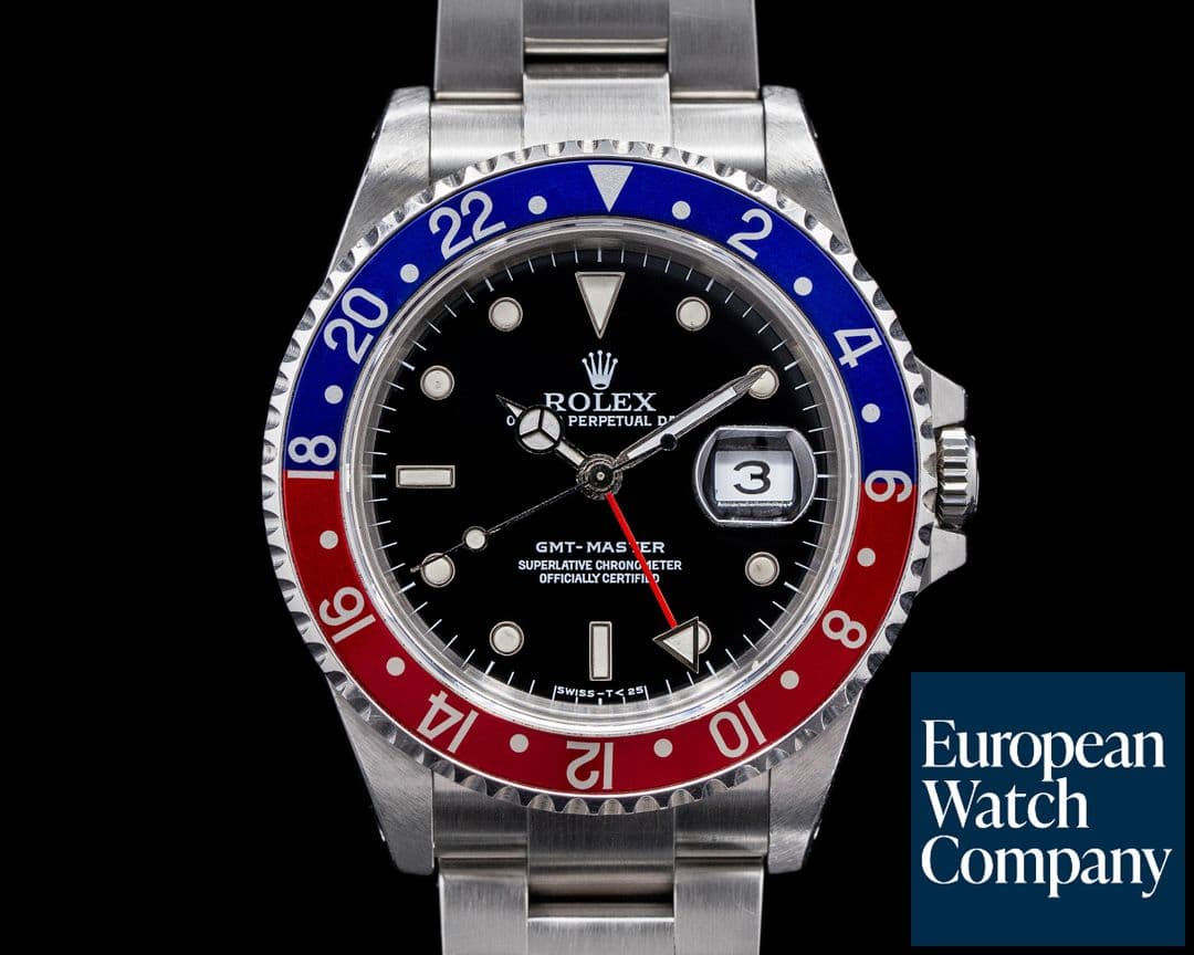 Image of Rolex 16700 GMT Master Red / Blue Pepsi Bezel FULL SET NICE