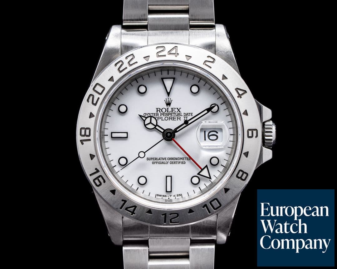 Image of Rolex Explorer II "Polar" 16570 White Dial SS 1996 FULL SET NICE
