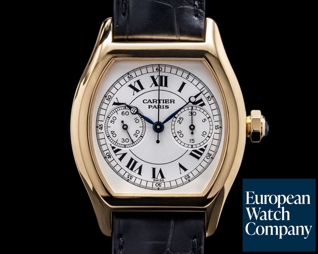 Image of Cartier Privee Collection Tortue Monopoussoir Chronograph 18K Yellow Gold