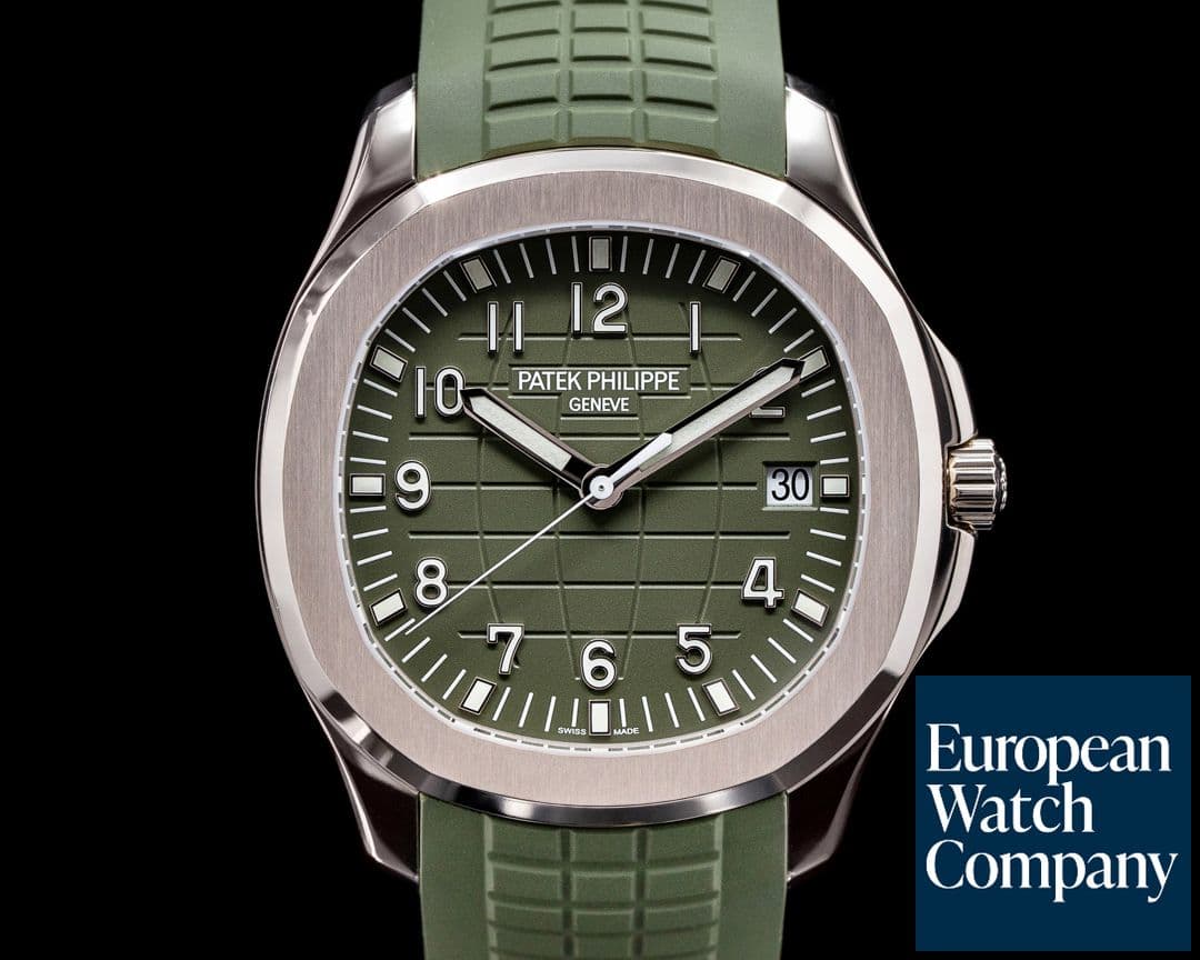 Image of Patek Philippe Aquanaut 5168G 18K White Gold / Khaki Green Dial 