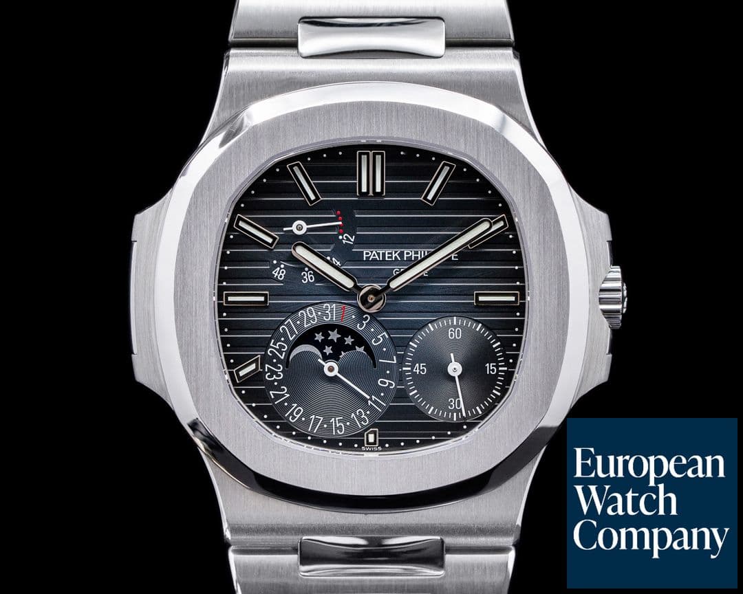Image of Patek Philippe Jumbo Nautilus 5712 Moonphase Power Reserve SS FULL SET