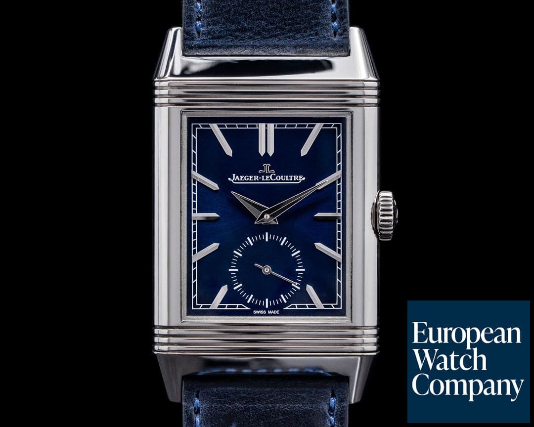Image of Jaeger LeCoultre Reverso Tribute Small Seconds SS Blue Dial