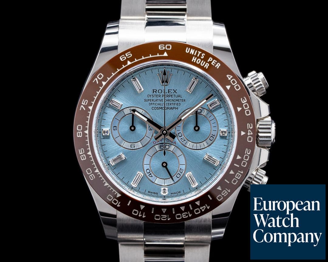 Image of Rolex Daytona Platinum Glacier Blue / Brown Ceramic DIAMONDS 2019