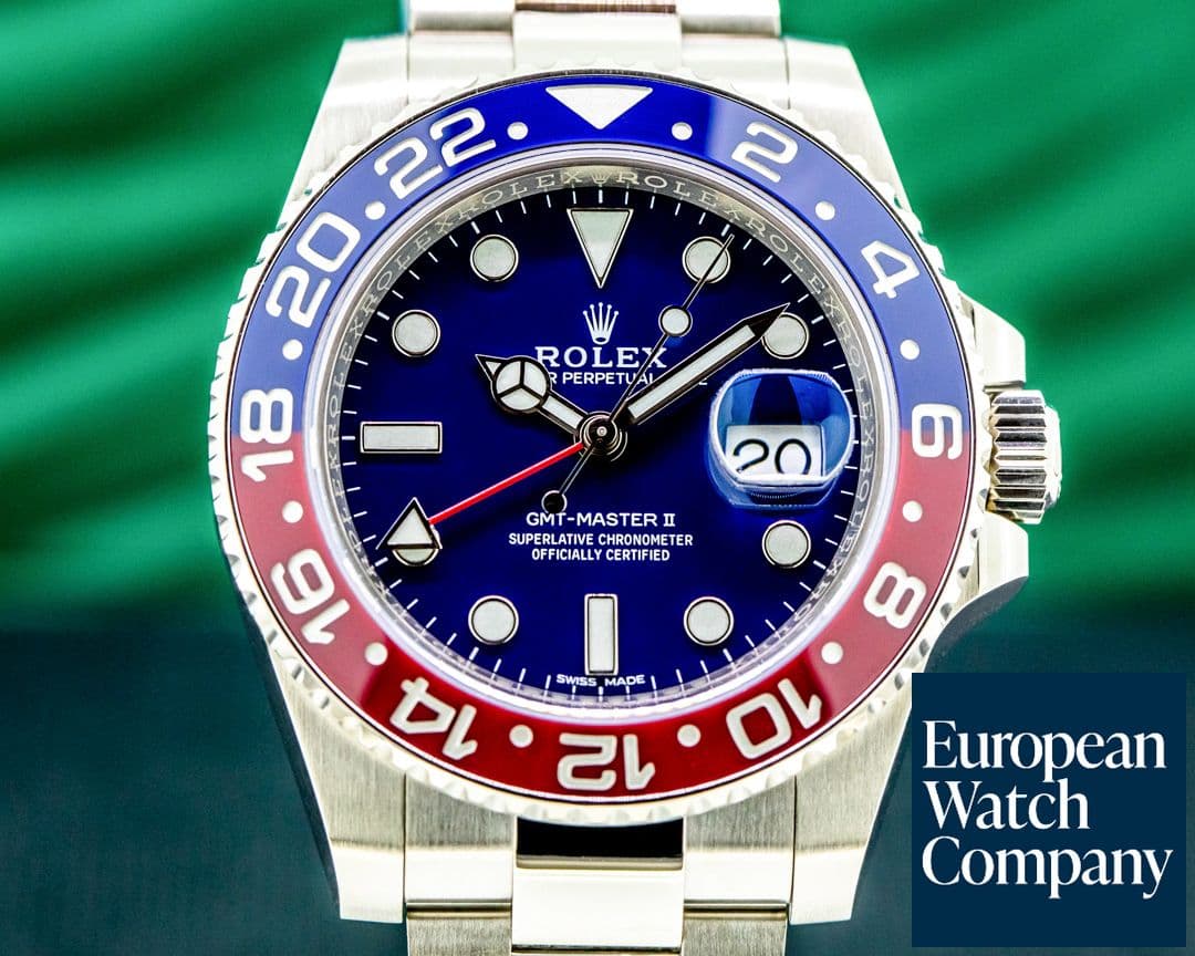 Image of Rolex GMT Master II 116719 BLUE DIAL RARE 18K White Gold 