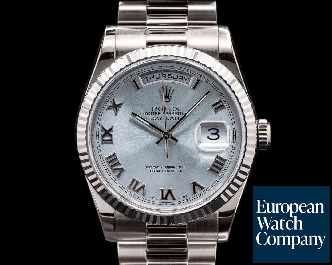 Image of Rolex Day Date 118239 President Ice Blue Roman 18K White Gold