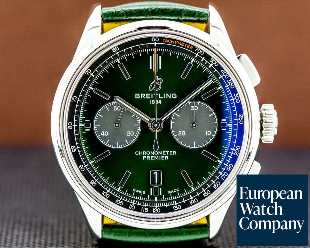 Image of Breitling Premier B01 Bentley Chronograph British Green 42 SS