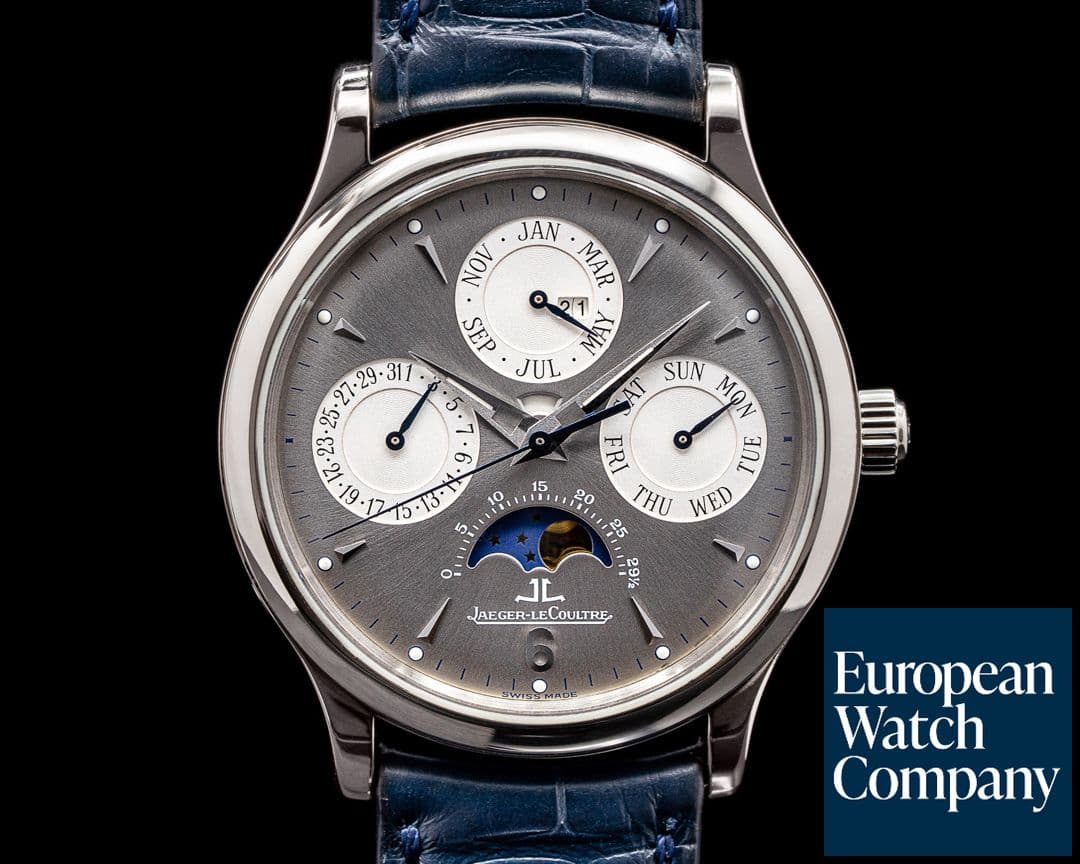 Image of Jaeger LeCoultre Perpetual White Gold Grey Dial / 18K Deployant 
