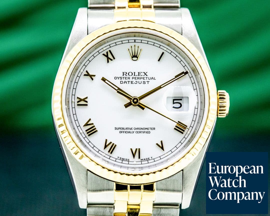 Image of Rolex Datejust 16233 White Roman Dial Jubilee 18K / SS 