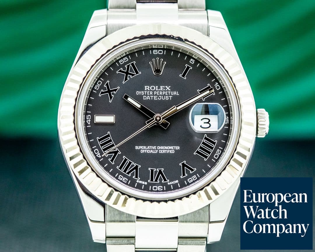 Image of Rolex Datejust II 116334 Black Roman Dial SS  