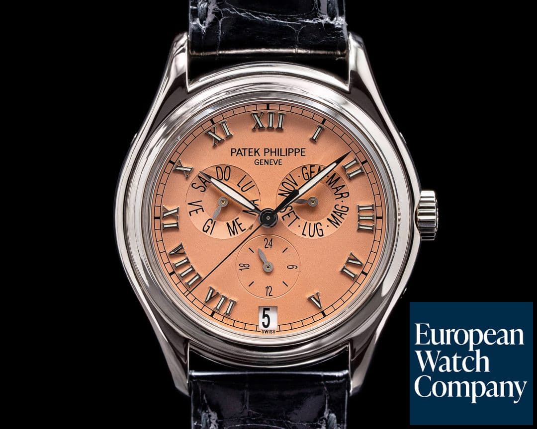 Image of Patek Philippe Annual Calendar 18K White Gold Rose Dial FRESH SERVICE