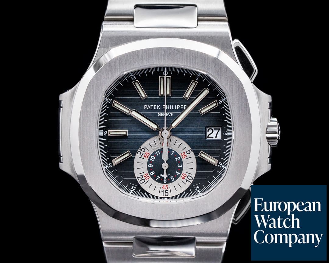 Image of Patek Philippe Nautilus 5980/1A Chronograph SS Blue Dial FULL SET 