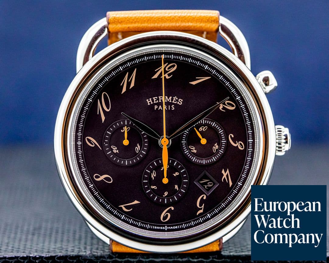 Image of Hermes Arceau Chronograph SS Brown Dial 