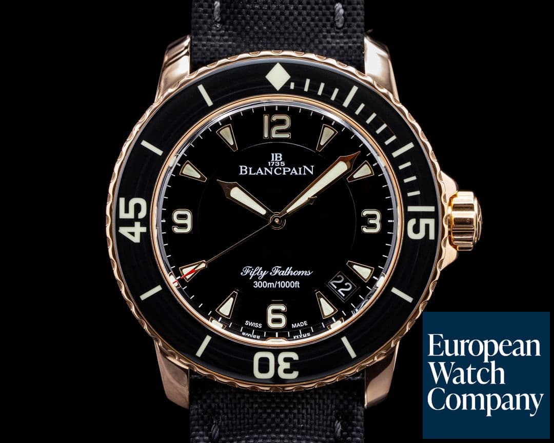 Image of Blancpain Fifty Fathoms 18K Rose Gold / Kevlar 