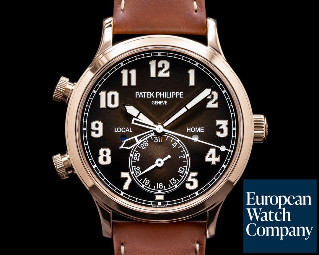 Image of Patek Philippe Calatrava 5524R Pilot Travel Time 18k Rose Gold 2020