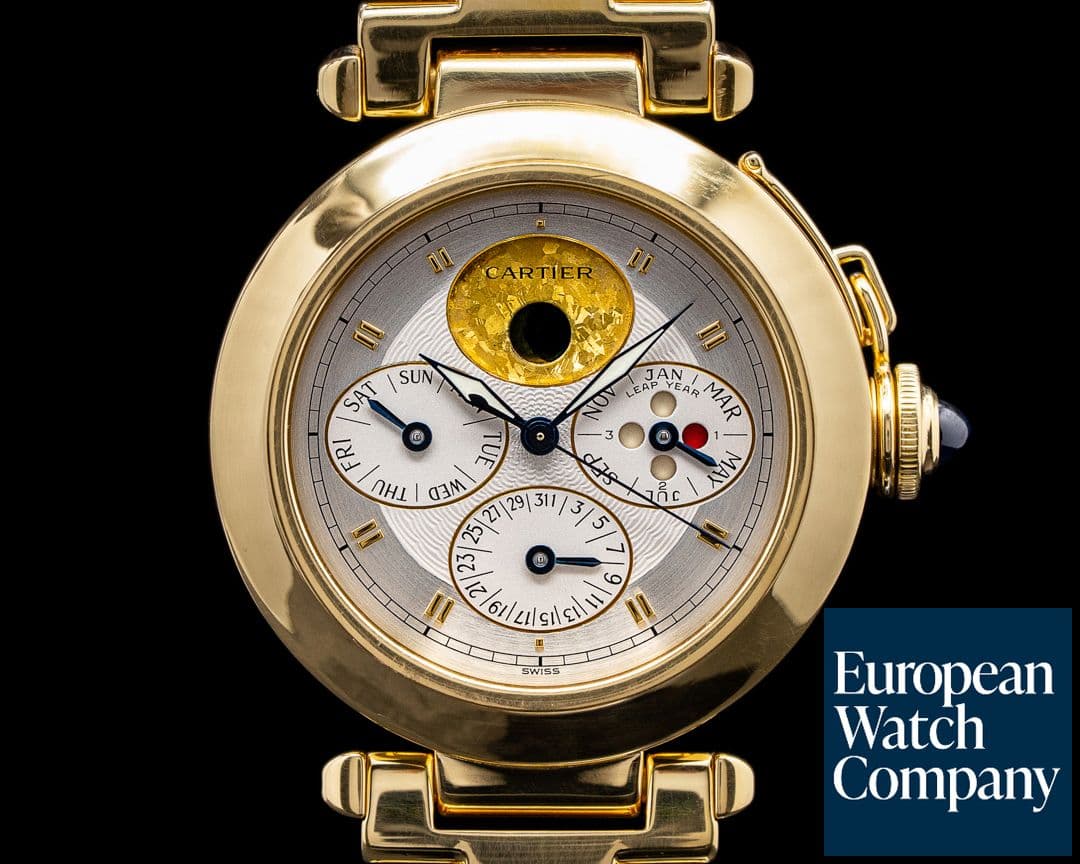 Image of Cartier Pasha Perpetual Moonphase Automatic 18k RARE FULL SET