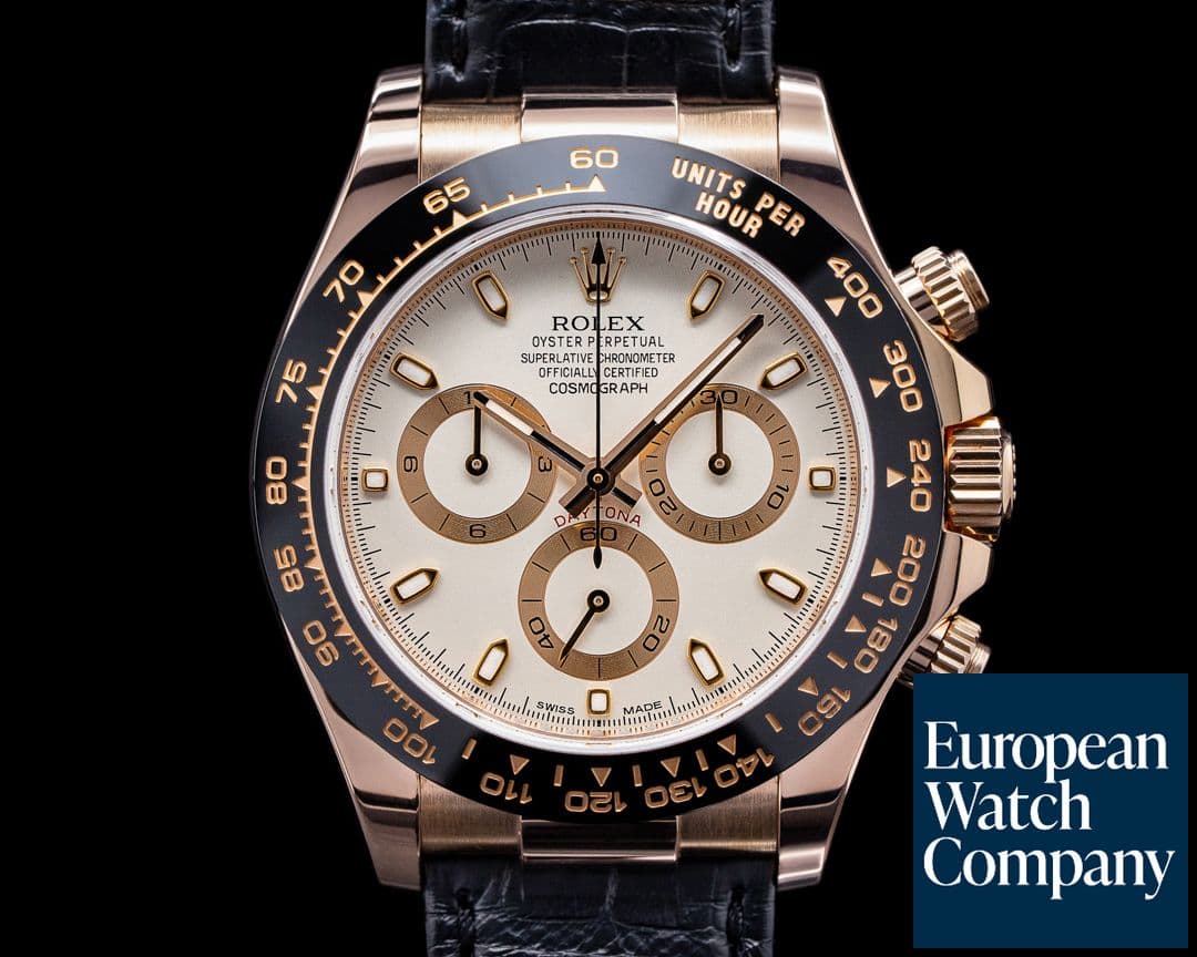 Image of Rolex Cosmograph Daytona 116515LN 18K Rose Gold Ivory Dial / Alligator 
