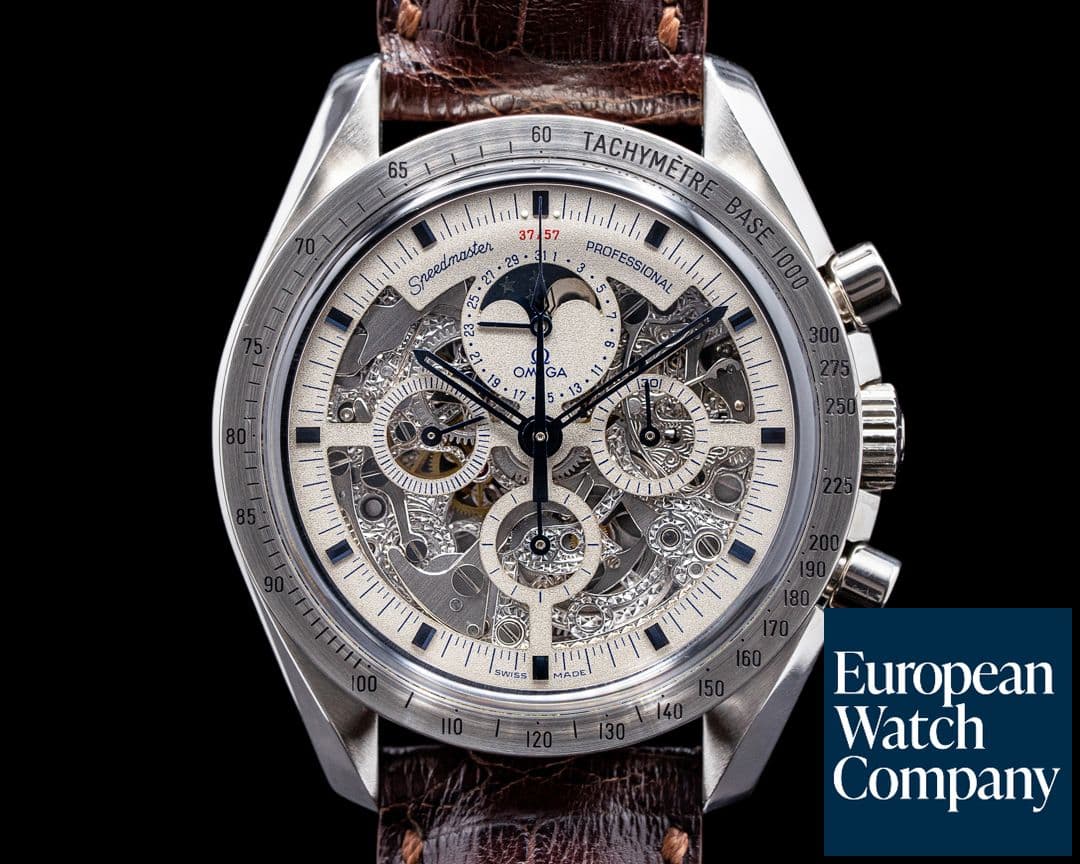 Image of Omega Speedmaster Moon Phase Platinum / Skeleton 3688.30.32 RARE 57 PIECES