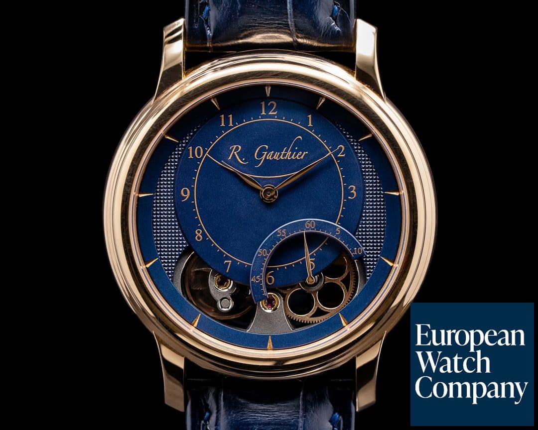 Image of Romain Gauthier Prestige HMS Ten 18k Rose Gold / Blue Dial PIECE UNIQUE