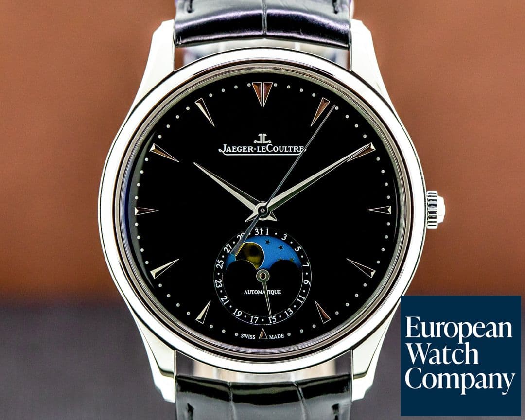Image of Jaeger LeCoultre Master Ultra Thin Moon SS Black Dial UNWORN