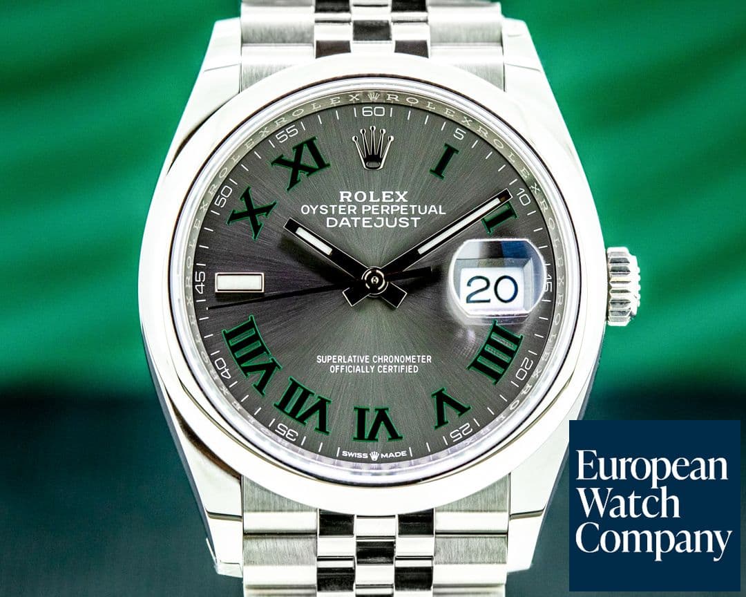 Image of Rolex Datejust 36 126200 Wimbledon Slate Roman Dial SS UNWORN 2021
